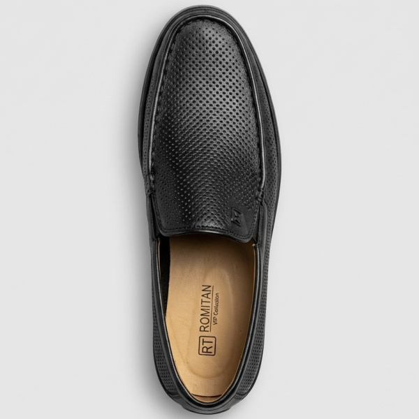 Фото Мокасины  Romitan  черный  кожа  F-401197