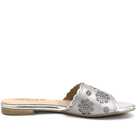 Шлепанцы  Caprice  серебряный  кожа F-7482 фото в интернет-магазине | Omadey.ru