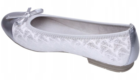 Балетки  Jana  серебряный  текстиль F-7289 фото в интернет-магазине | Omadey.ru