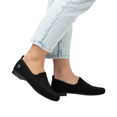 Туфли  Rieker  черный  текстиль  F-401138 фото в интернет-магазине | Omadey.ru