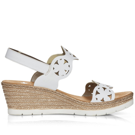Босоножки  Rieker  белый  кожа искусств. F-90281 фото в интернет-магазине | Omadey.ru
