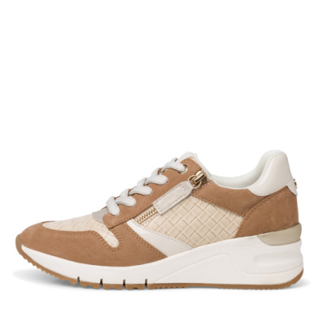 Кроссовки  женские Tamaris  бежевый  кожа искусств. F-100031 фото в интернет-магазине | Omadey.ru