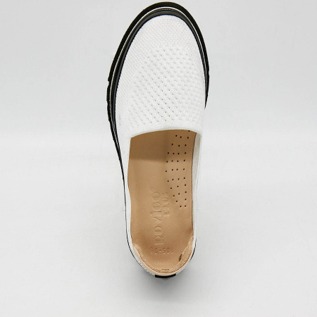 Слипоны  Rovigo  белый  текстиль F-90956 фото в интернет-магазине | Omadey.ru