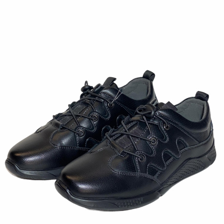 Туфли  Tesoro  черный  кожа искусств. Z-100231 фото в интернет-магазине | Omadey.ru