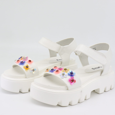 Сандалии  Betsy  белый  кожа искусств. F-70938 фото в интернет-магазине | Omadey.ru