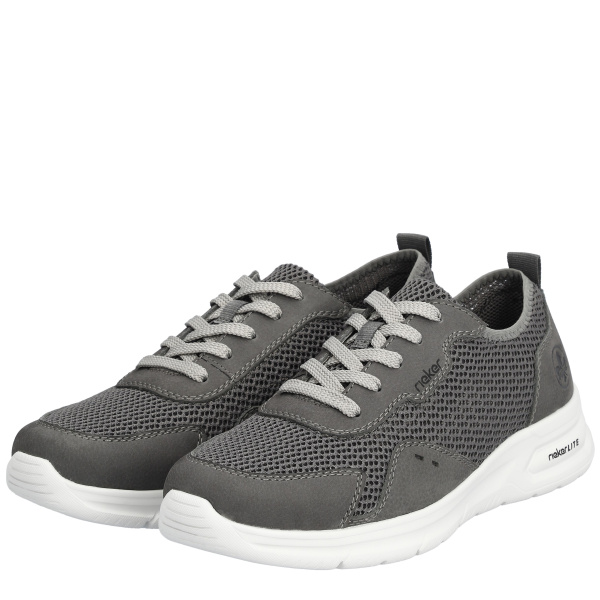 Фото Кроссовки  Rieker  серый  кожа/текстиль F-400144 мужские