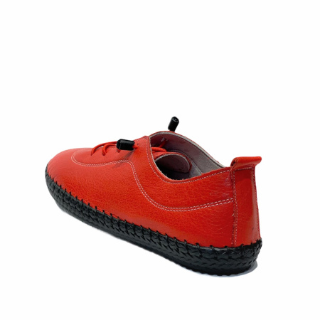 Кеды  женские Rovigo  красный  кожа F-90823 фото в интернет-магазине | Omadey.ru