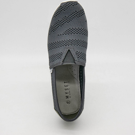 Слипоны  MYSET  серый  текстиль F-90934 фото в интернет-магазине | Omadey.ru