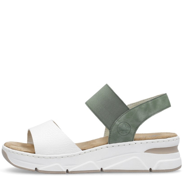 Фото Босоножки  Rieker  зеленый  кожа искусств. F-300271