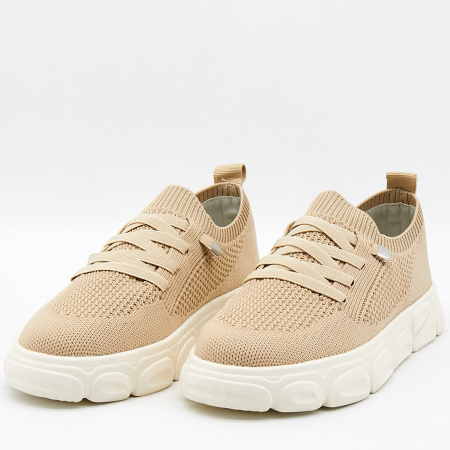 Слипоны  Glam Forever  бежевый  текстиль F-91147 фото в интернет-магазине | Omadey.ru