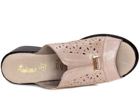 Сабо  Rieker  бежевый  кожа F-71066 фото в интернет-магазине | Omadey.ru