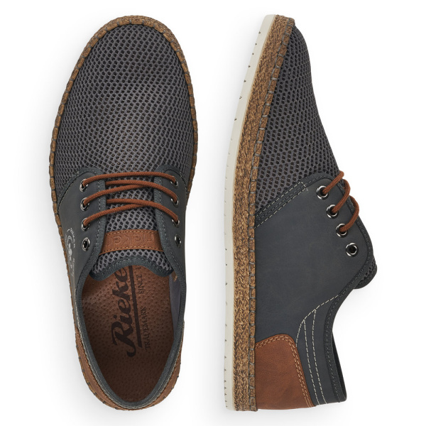 Фото Туфли  Rieker  серый  кожа искусств./текстиль F-400133