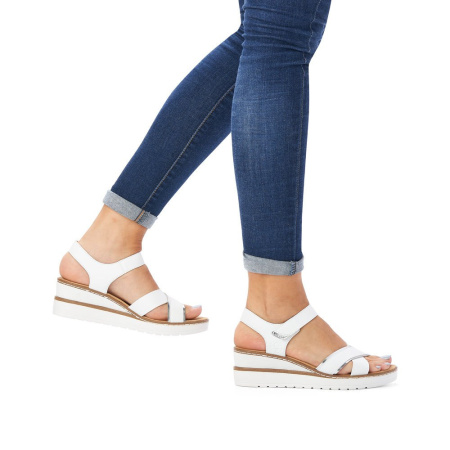 Босоножки  Rieker белый кожа искусств. F-400643 фото в интернет-магазине | Omadey.ru