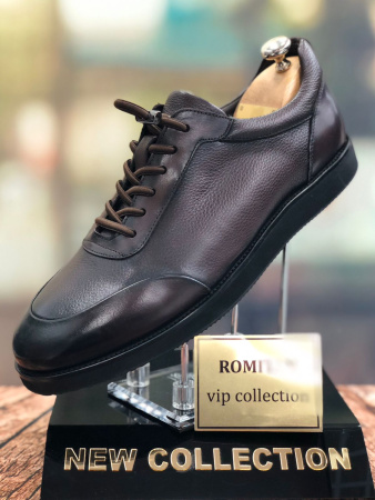 Кроссовки  Romitan  коричневый  кожа F-300332 фото в интернет-магазине | Omadey.ru