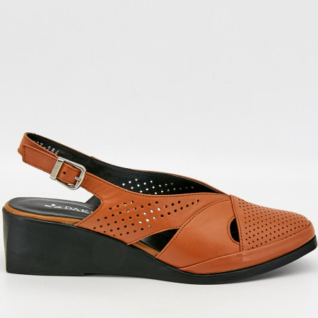 Босоножки  Dakkem  коричневый  кожа F-90218 фото в интернет-магазине | Omadey.ru