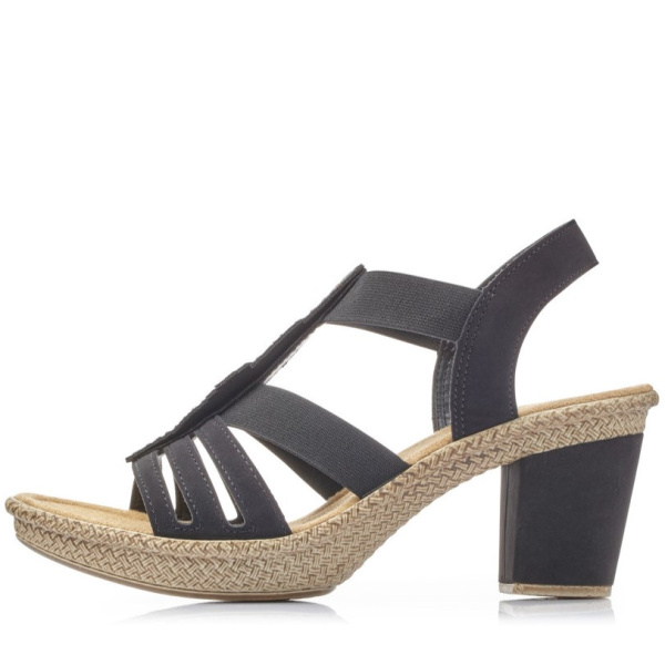 Фото Босоножки  Rieker  черный  кожа искусств. F-400123 Фото Босоножки  Rieker  черный  кожа искусств. F-400123