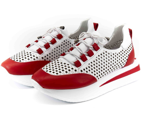 Кроссовки  Derem  белый  кожа F-80225 фото в интернет-магазине | Omadey.ru