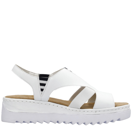 Босоножки  Rieker  белый  кожа искусств. F-400209 фото в интернет-магазине | Omadey.ru