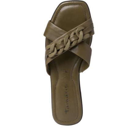 Шлепанцы  Tamaris  оливковый  кожа F-100321 фото в интернет-магазине | Omadey.ru
