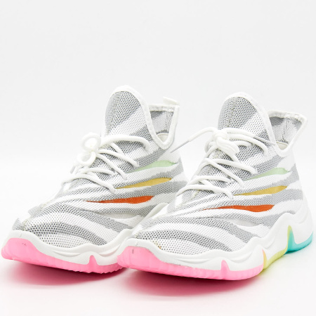 Кроссовки  женские Glam Forever  белый  текстиль F-91151 фото в интернет-магазине | Omadey.ru