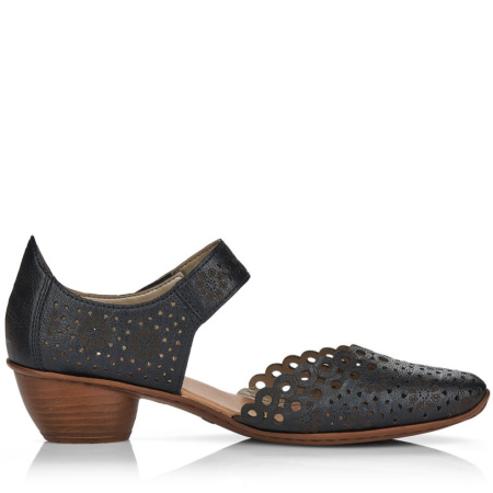 Туфли летние  Rieker  черный  кожа F-400080 фото в интернет-магазине | Omadey.ru