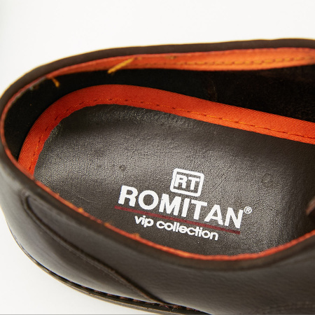 Туфли  Romitan  коричневый  кожа Z-100690 фото в интернет-магазине | Omadey.ru