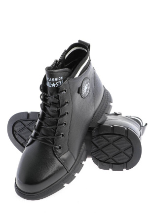 Ботинки  Baden  черный  кожа Z-200241 фото в интернет-магазине | Omadey.ru