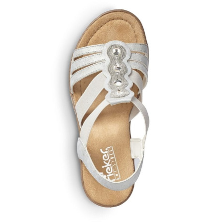 Босоножки  Rieker  белый  кожа искусств. F-90175 фото в интернет-магазине | Omadey.ru