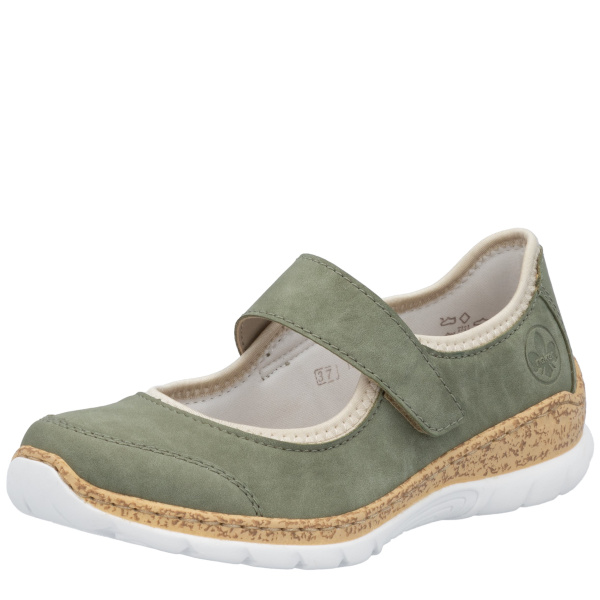 Фото Туфли летние  Rieker  зеленый  кожа искусств./текстиль F-400226