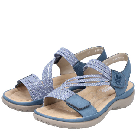Босоножки  Rieker  синий  кожа искусств./текстиль F-400524 фото в интернет-магазине | Omadey.ru