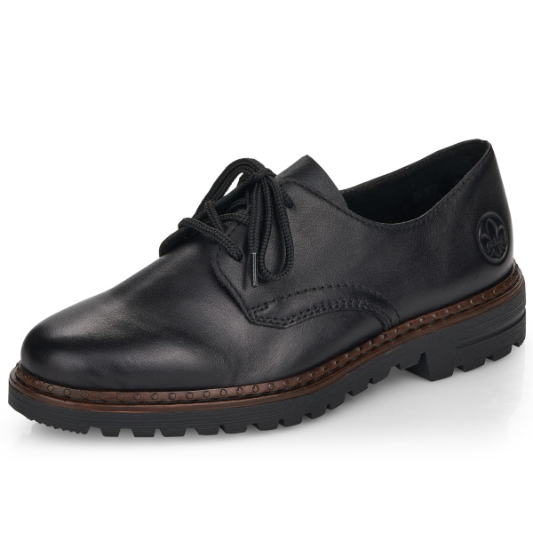 Фото Туфли  Rieker  черный  кожа/кожа искусств. F-100099