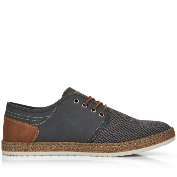 Фото Туфли  Rieker  серый  кожа искусств./текстиль F-400133