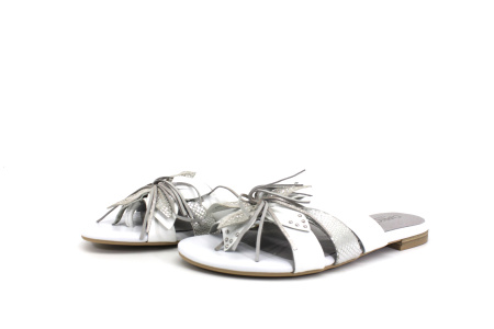 Шлепанцы  Caprice  серебряный  кожа F-7462 фото в интернет-магазине | Omadey.ru