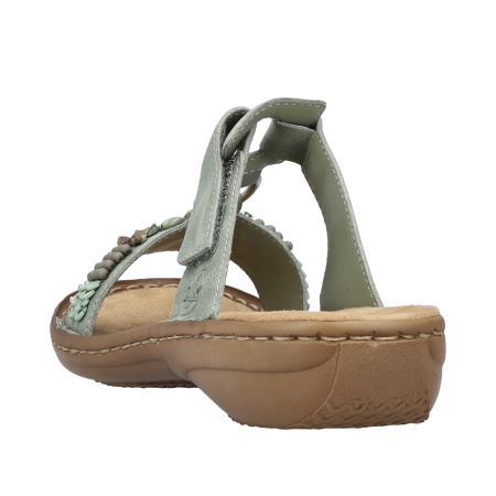 Шлепанцы  Rieker  зеленый  кожа искусств. F-401143 фото в интернет-магазине | Omadey.ru