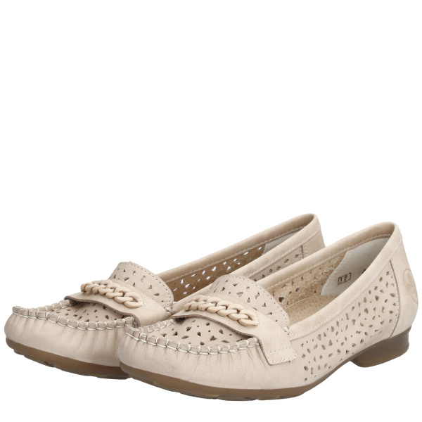 Фото Мокасины  Rieker  бежевый  кожа/кожа искусств. F-400071