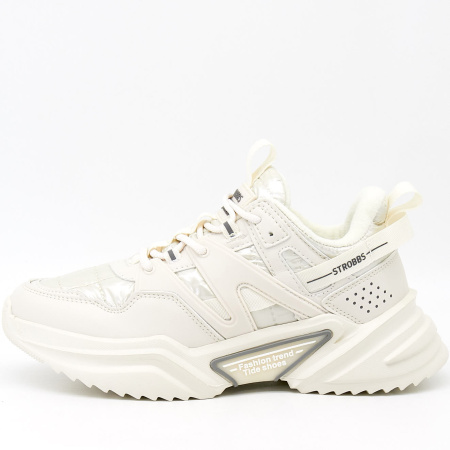 Кроссовки  Strobbs  бежевый  кожа искусств. Z-100552 фото в интернет-магазине | Omadey.ru