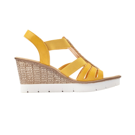 Босоножки  Rieker  желтый  кожа искусств. F-80752 фото в интернет-магазине | Omadey.ru
