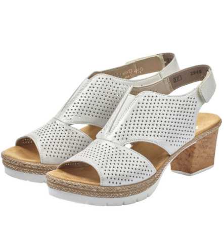 Босоножки  Rieker  белый  кожа F-80569 фото в интернет-магазине | Omadey.ru