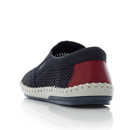 Слипоны  Rieker  синий  кожа искусств./текстиль F-100217 фото в интернет-магазине | Omadey.ru