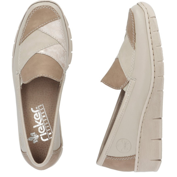 Фото Туфли  Rieker  бежевый  кожа/кожа искусств. F-400092