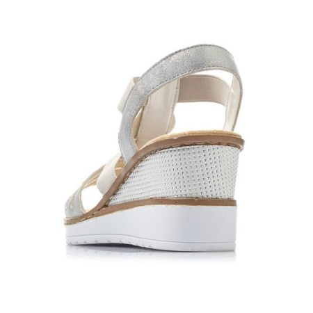 Босоножки  Rieker  белый  кожа искусств. F-90175 фото в интернет-магазине | Omadey.ru