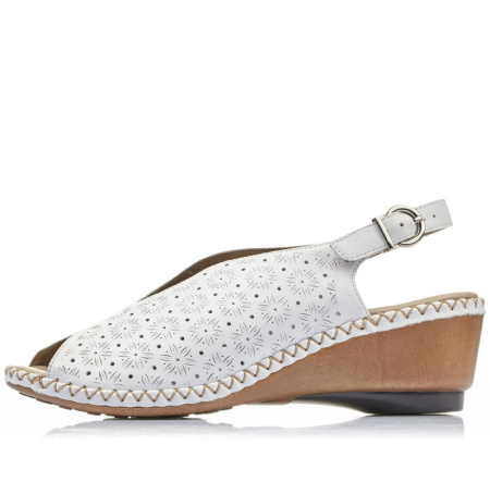 Босоножки  Rieker  белый  кожа F-80436 фото в интернет-магазине | Omadey.ru