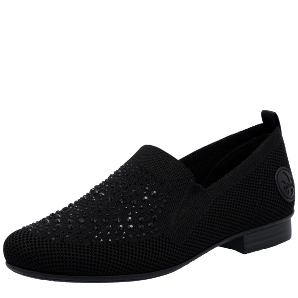 Фото Туфли  Rieker  черный  текстиль  F-401138