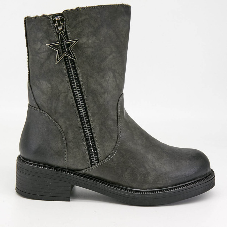 Полусапоги  Betsy  серый  кожа искусств. Z-7367 фото в интернет-магазине | Omadey.ru