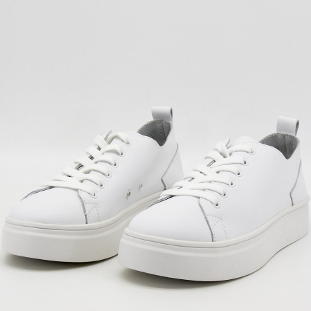 Кеды  женские MYSET  белый  кожа F-90937 фото в интернет-магазине | Omadey.ru