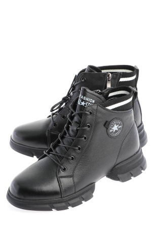 Ботинки  Baden  черный  кожа Z-200241