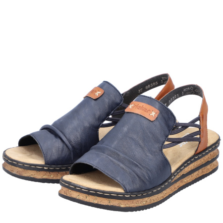 Босоножки  Rieker  синий  кожа искусств. F-400479 фото в интернет-магазине | Omadey.ru