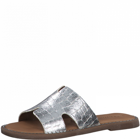 Шлепанцы  Tamaris  серебряный  кожа F-90334 фото в интернет-магазине | Omadey.ru