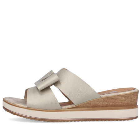 Шлепанцы  Remonte  золотой  кожа F-200257 фото в интернет-магазине | Omadey.ru