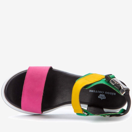 Сандалии  Keddo  фуксия  нубук искуств. F-90593 фото в интернет-магазине | Omadey.ru